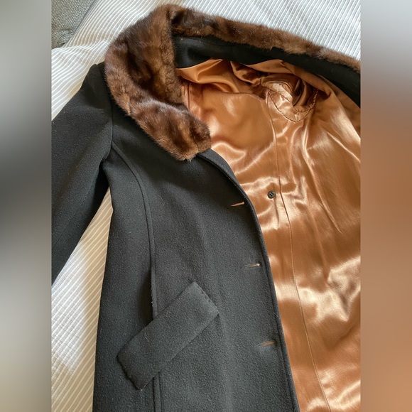 Couture wool/mink peacoat - Picture 7 of 7